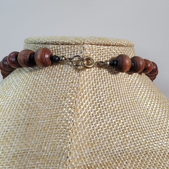 Wooden Statement Necklace Fall tones - Picture 10 of 12